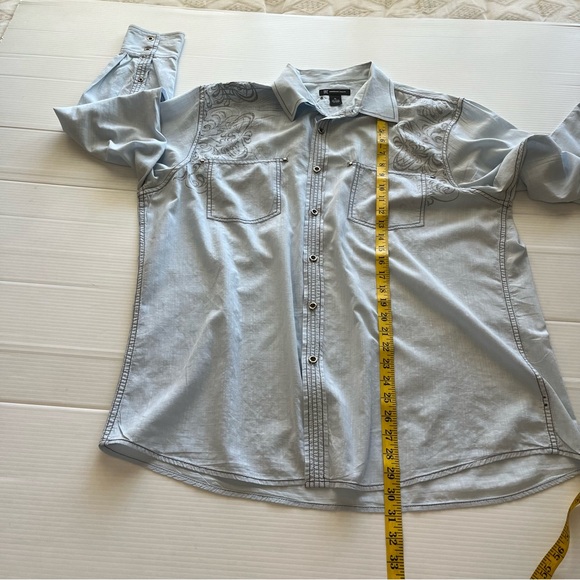 INC International Concepts Button Up Long Sleeve Shirt Light Blue Size XL - Picture 7 of 9